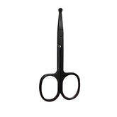 1PC Silver Mirror Light Black Round Head Safety Nose Hair Scissors Neutral Stainless Steel Scissors
